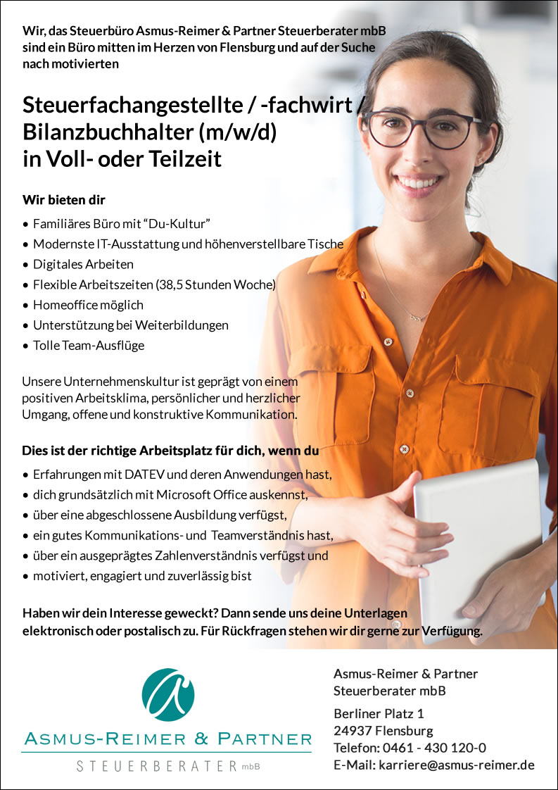 Steuerfachangestellte / -fachwirt / Bilanzbuchhalter (m/w/d) in Voll- oder Teilzeit